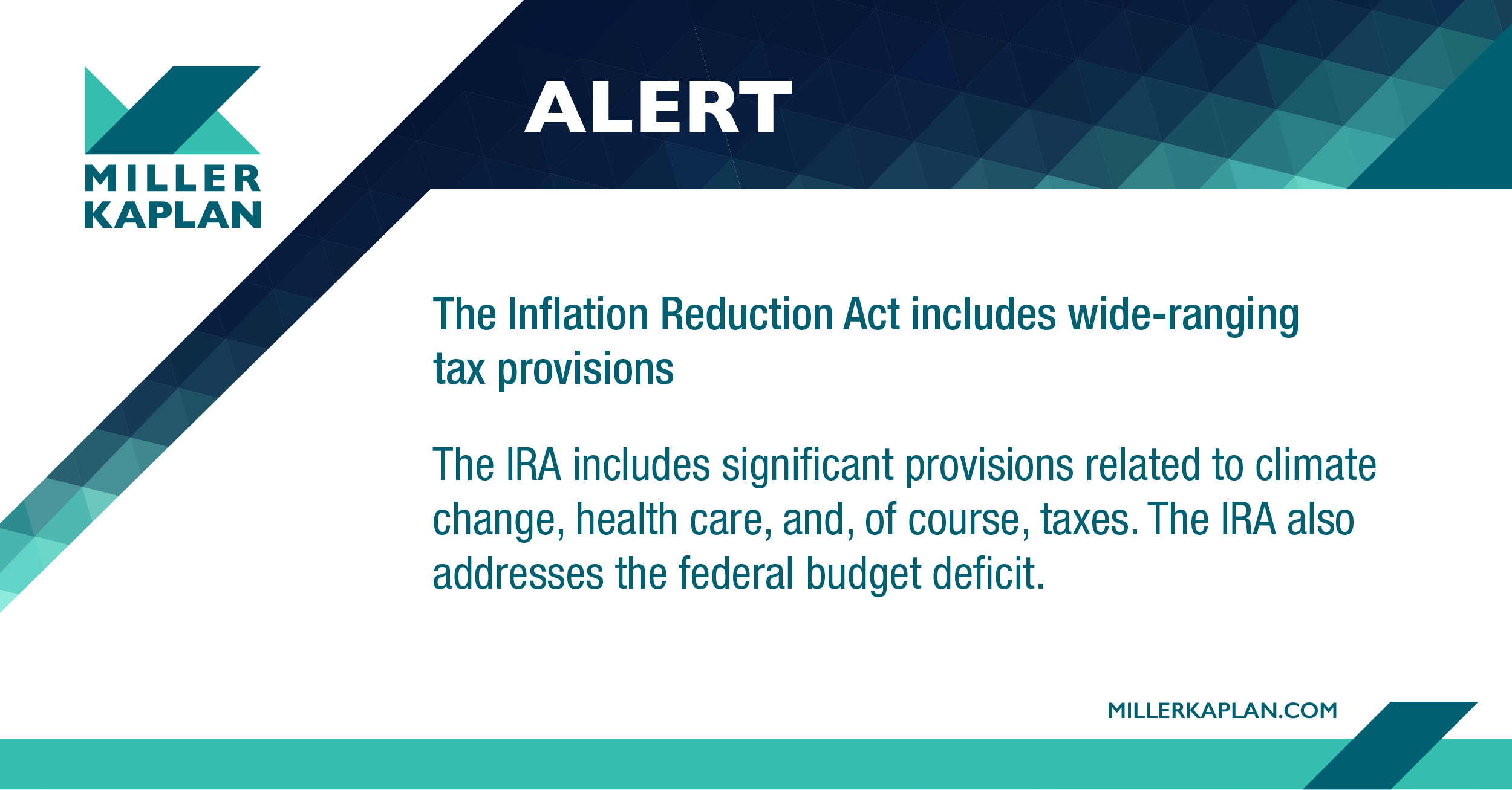 The Inflation Reduction Act Includes Wide-ranging Tax Provisions ...